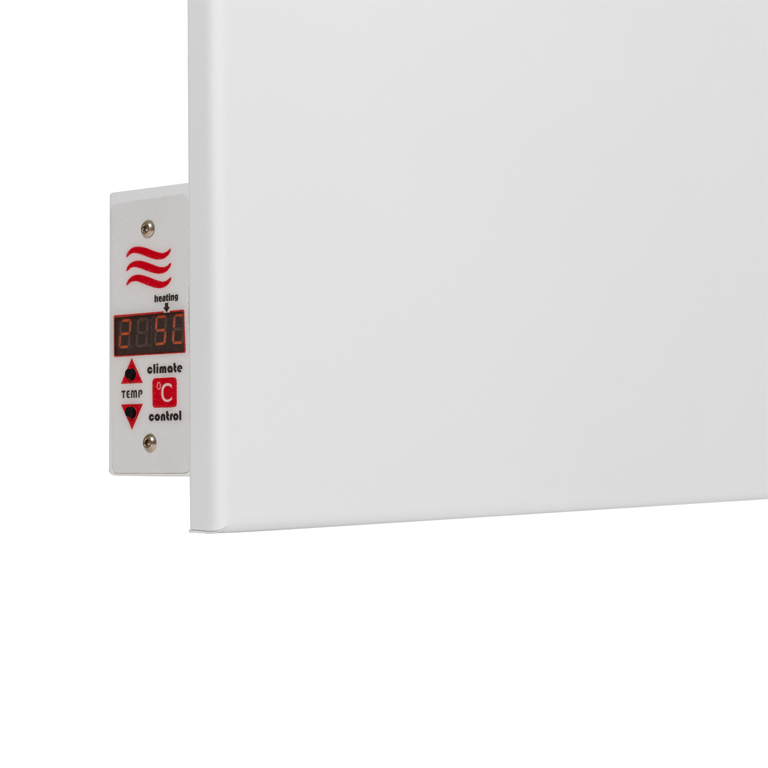 Mobiele Metalen Infrarood Verwarming met Thermostaat - IR Paneel Wit 700 watt 