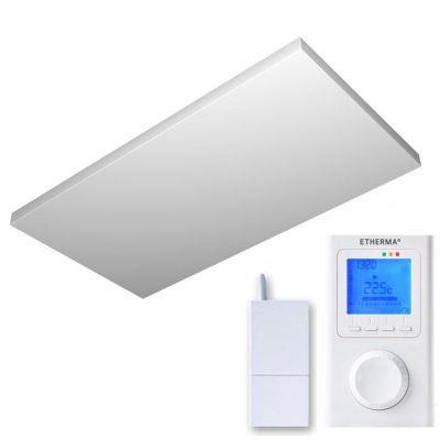Etherma Stralingspaneel systeemplafond 600 Watt met draadloze thermostaat ET14a